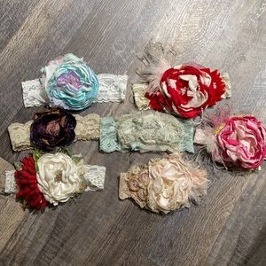Lot of 7 used Cozette Couture shabby headbands